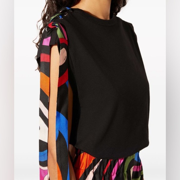 NEW PUCCI MARMO-PRINT COTTON T-SHIRT Black - Picture 7 of 14